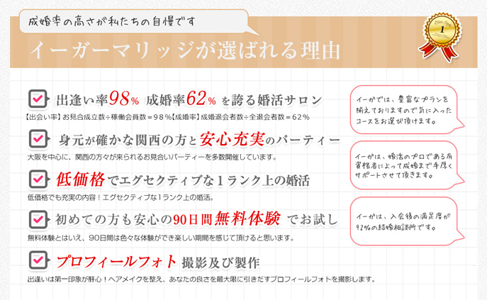 イーガーマリッジが選ばれる理由