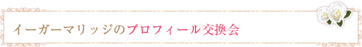 イーガーマリッジのプロフィール交換